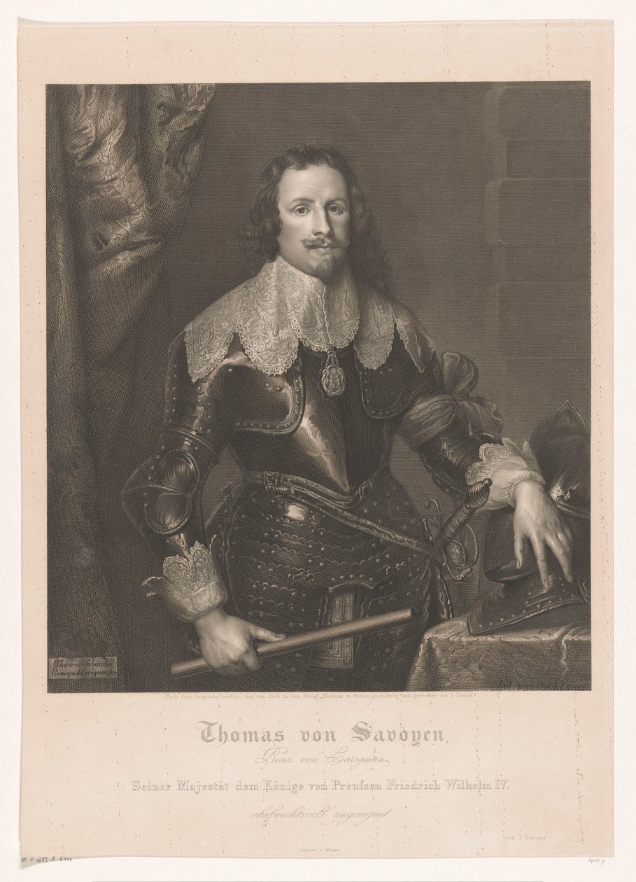 Portret van Francesco Tommaso van Savoye, príncipes van Carignano de Joseph Caspar