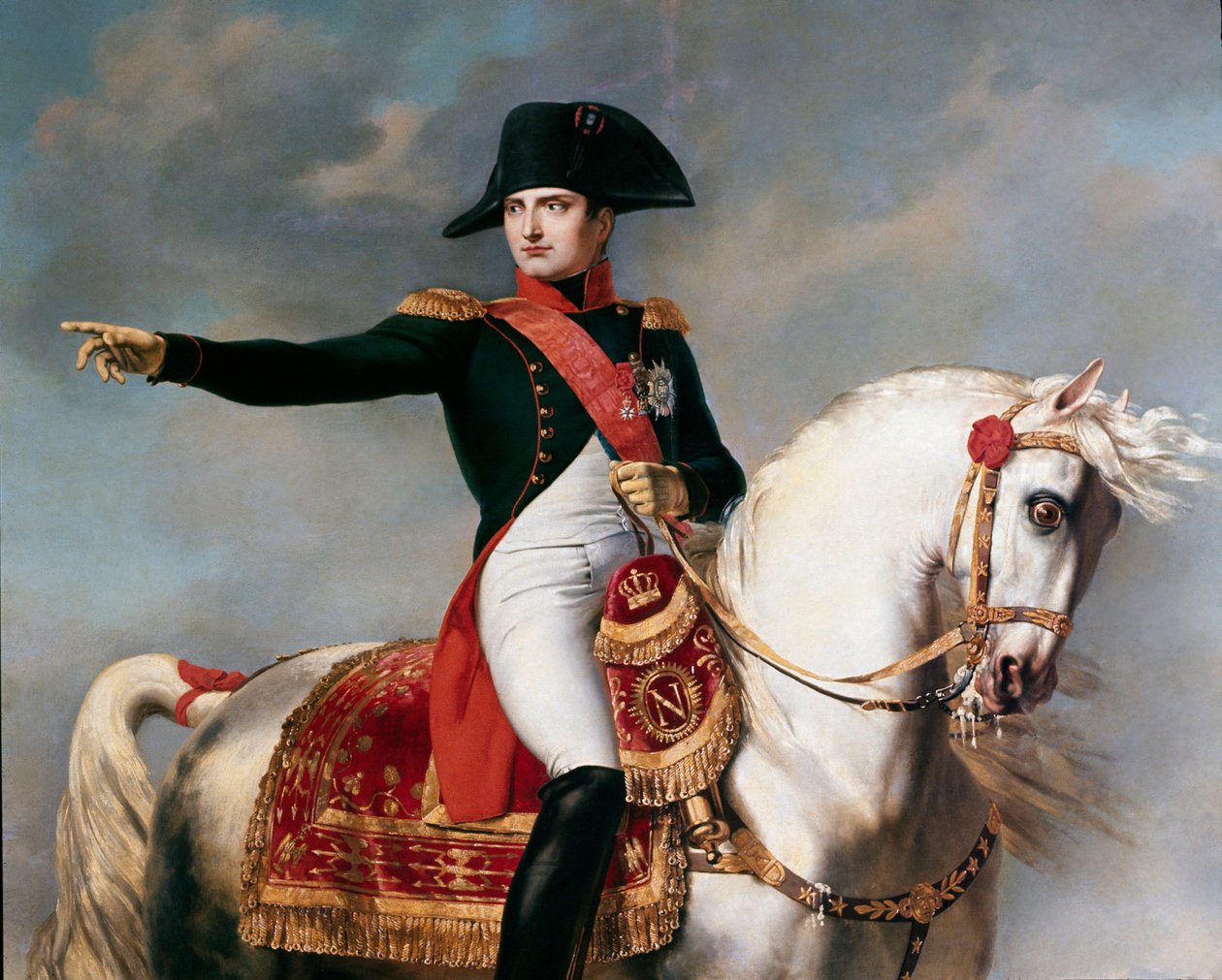 Napoleão no campo de batalha de Wagram, detalhe, por Joseph Chabord (1786-1848) de Joseph Chabord