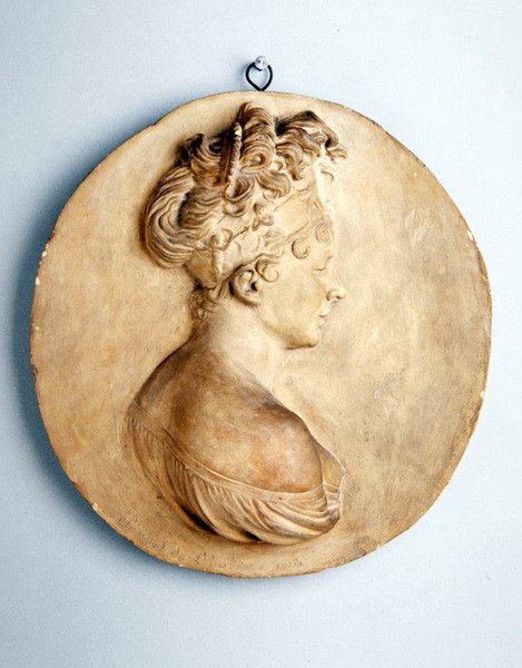 Relevo circular da Madame Recamier, c.1801-1802 (terracota) de Joseph Chinard