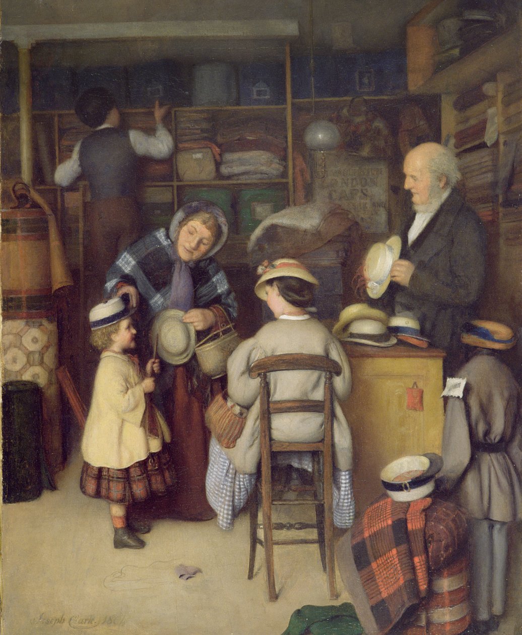 Comprando um novo chapéu, 1880 de Joseph Clark