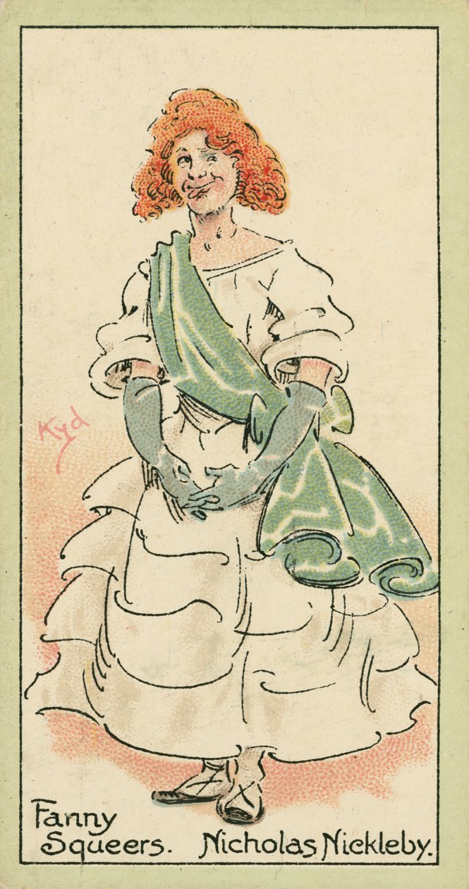 Fanny Squeers, Nicholas Nickleby (litografia a cores) de Joseph Clayton (1856-1937) (after) Clarke