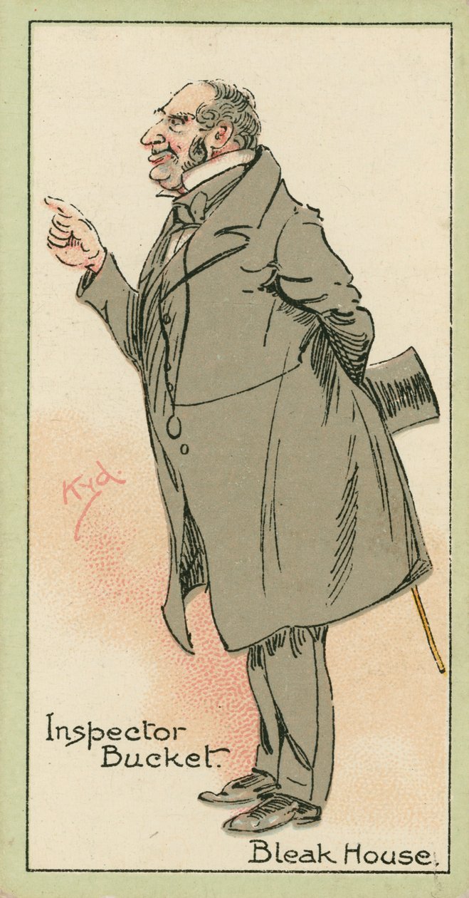 Inspetor Bucket, Bleak House (litografia a cores) de Joseph Clayton (1856-1937) (after) Clarke