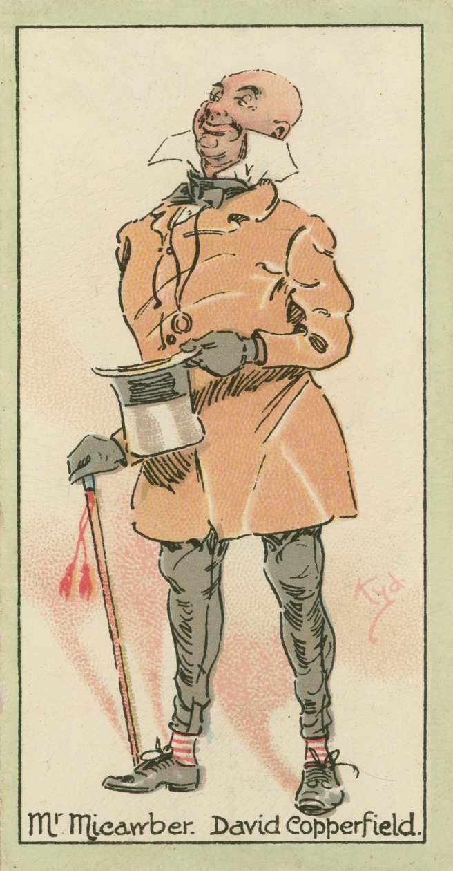 Sr. Micawber, David Copperfield (litografia a cores) de Joseph Clayton (1856-1937) (after) Clarke