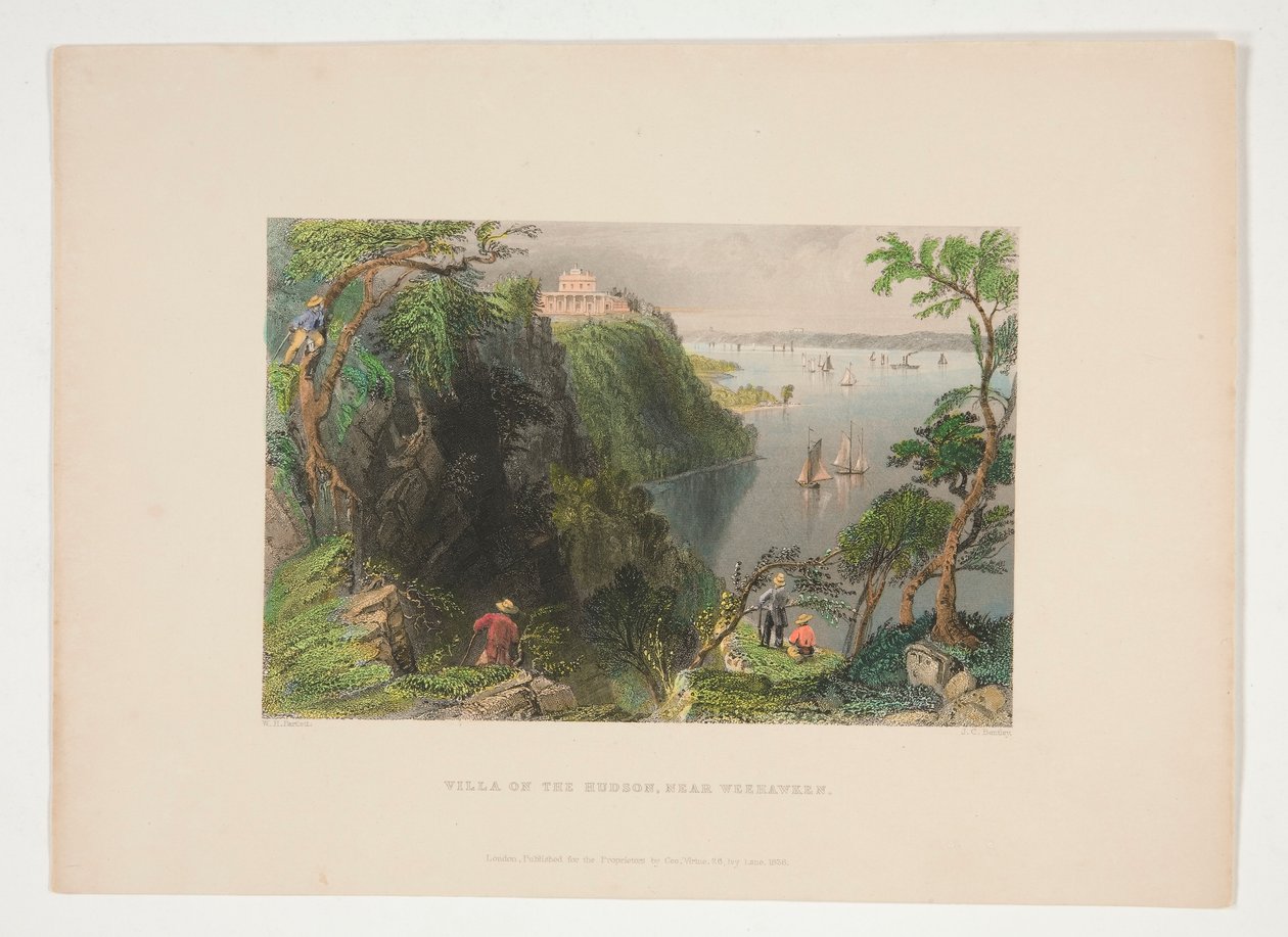 Villa no Hudson, perto de Weehawken, ilustração para Nathaniel Parker Willis de Joseph Clayton Bentley