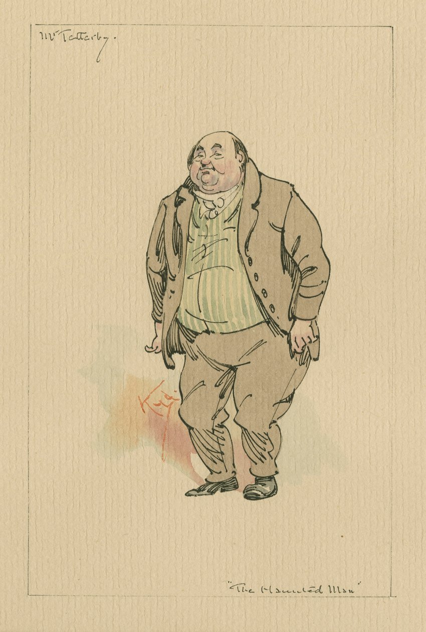 Sr. Tetterby - O Homem Assombrado e o Barganha do Fantasma, em 1920 (caneta e tinta com wc no papel) de Joseph Clayton Clarke