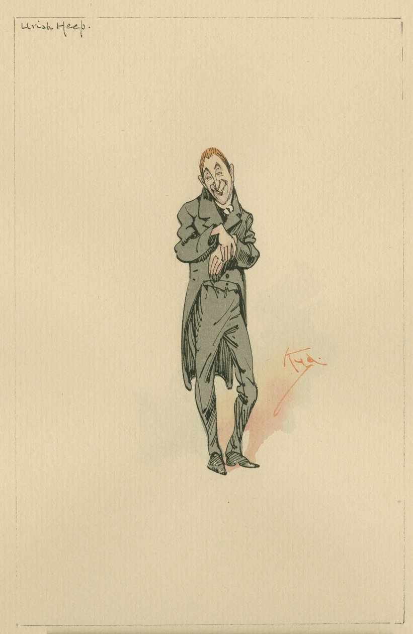 Uriah Heep, c.1920s (pena e tinta com wc no papel) de Joseph Clayton Clarke