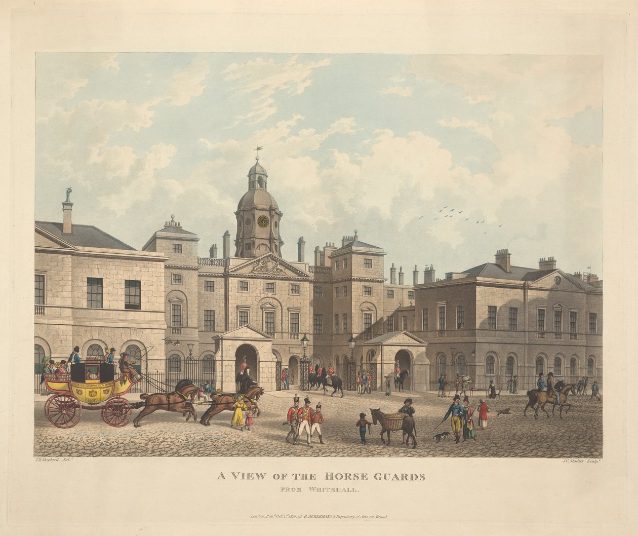 Uma Vista dos Guardas de Cavalos de Whitehall de Joseph Constantine Stadler