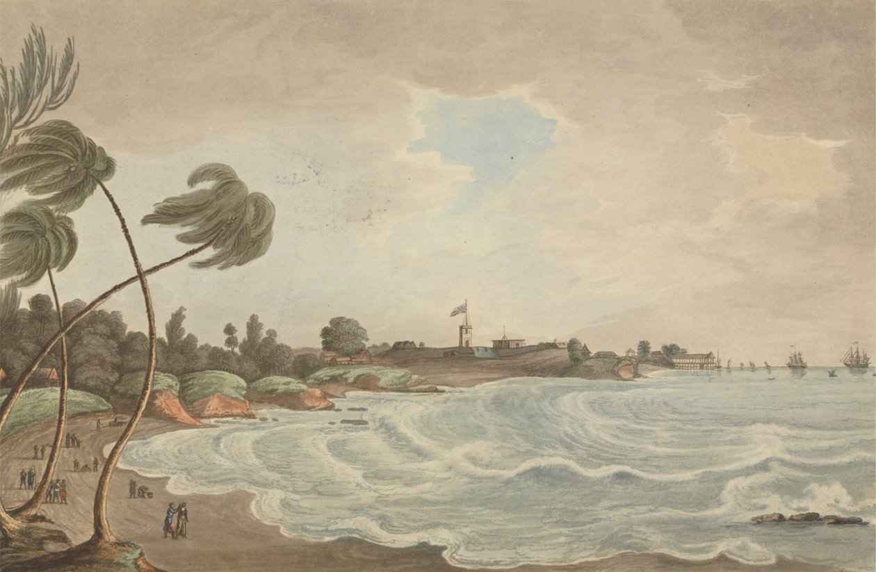 Bencooler Bay, Small Road & Wharf, Fort Marlborough, Sumakra, 1799 de Joseph Constantine Stadler