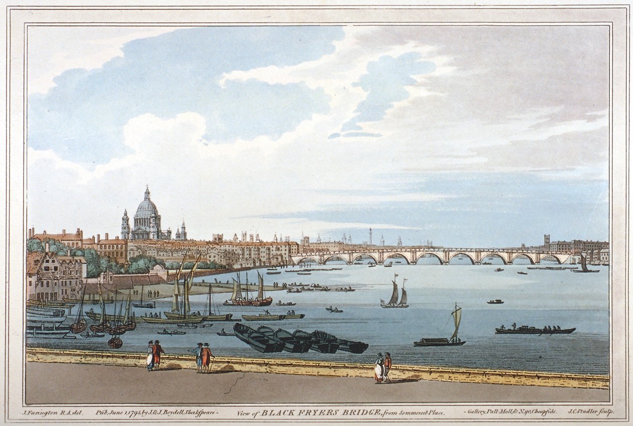 Ponte Blackfriars, Londres, 1795 de Joseph Constantine Stadler