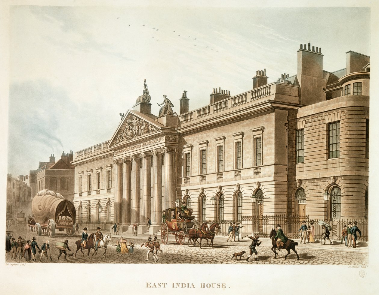 East India House, Londres, 1817 de Joseph Constantine Stadler