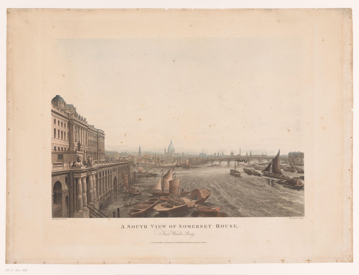Vista da Casa de Somerset e do Tamisa a partir do sul
Uma vista sul da Somerset House, da ponte Waterloo (título sobre o objecto) de Joseph Constantine Stadler