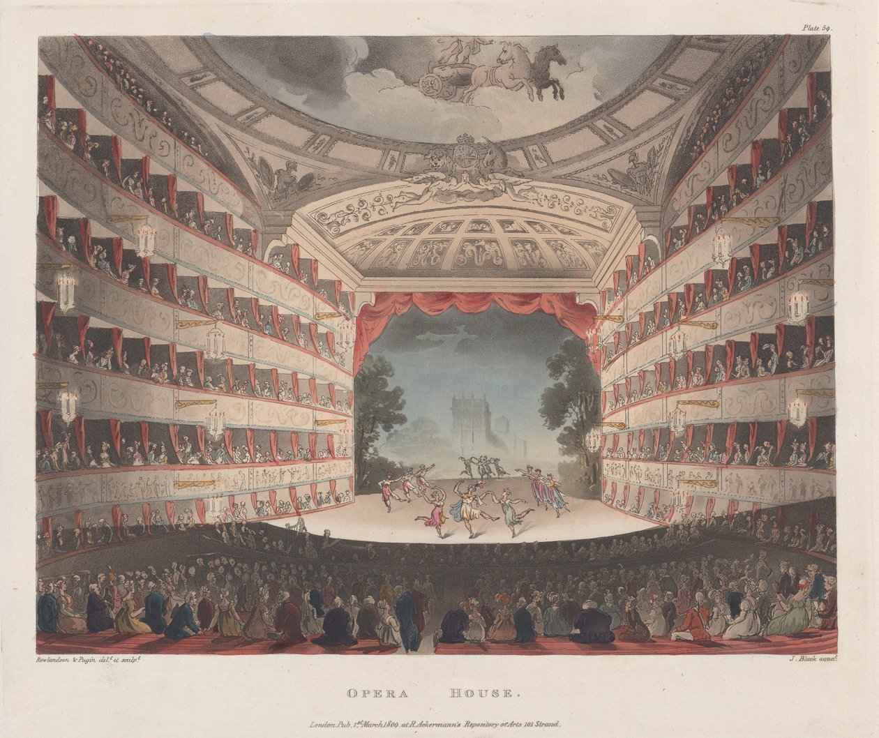 Opera House, 1 de março de 1809., 1 de março de 1809. de Joseph Constantine Stadler
