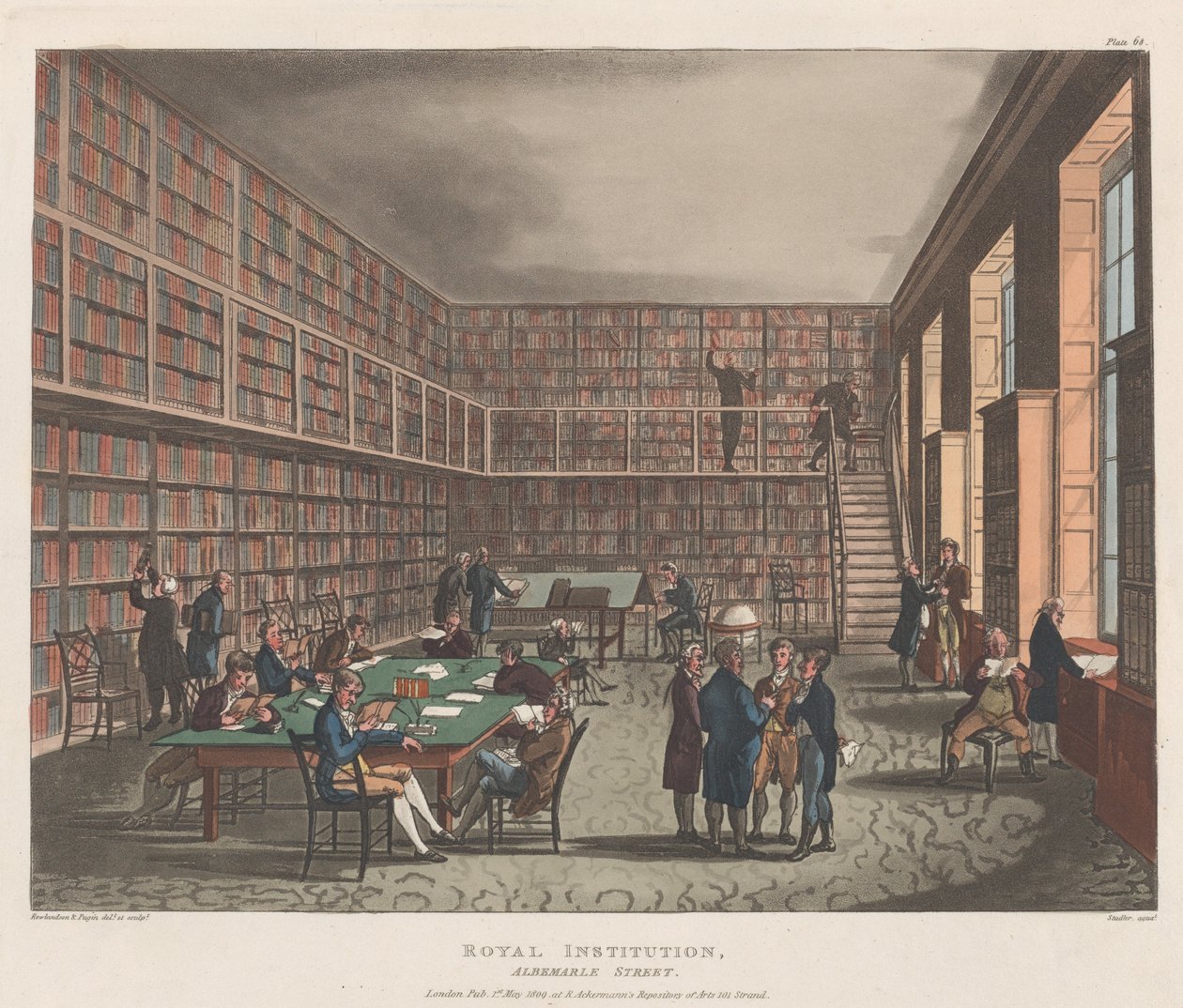 Royal Institution, Albemarle Street, 1º de maio de 1809., 1º de maio de 1809. de Joseph Constantine Stadler