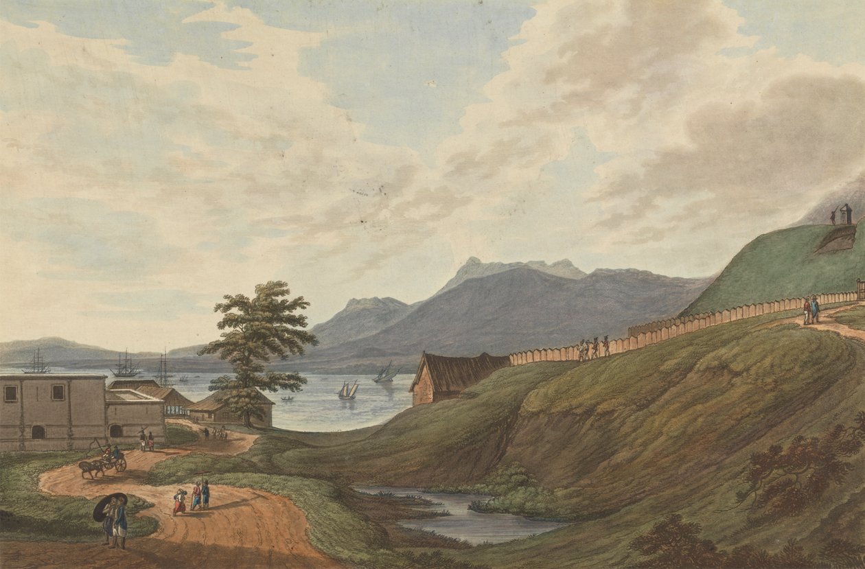 Soongey Lamou Hills Fort Marlborough, Benkulen, Sumatra, 1799 de Joseph Constantine Stadler
