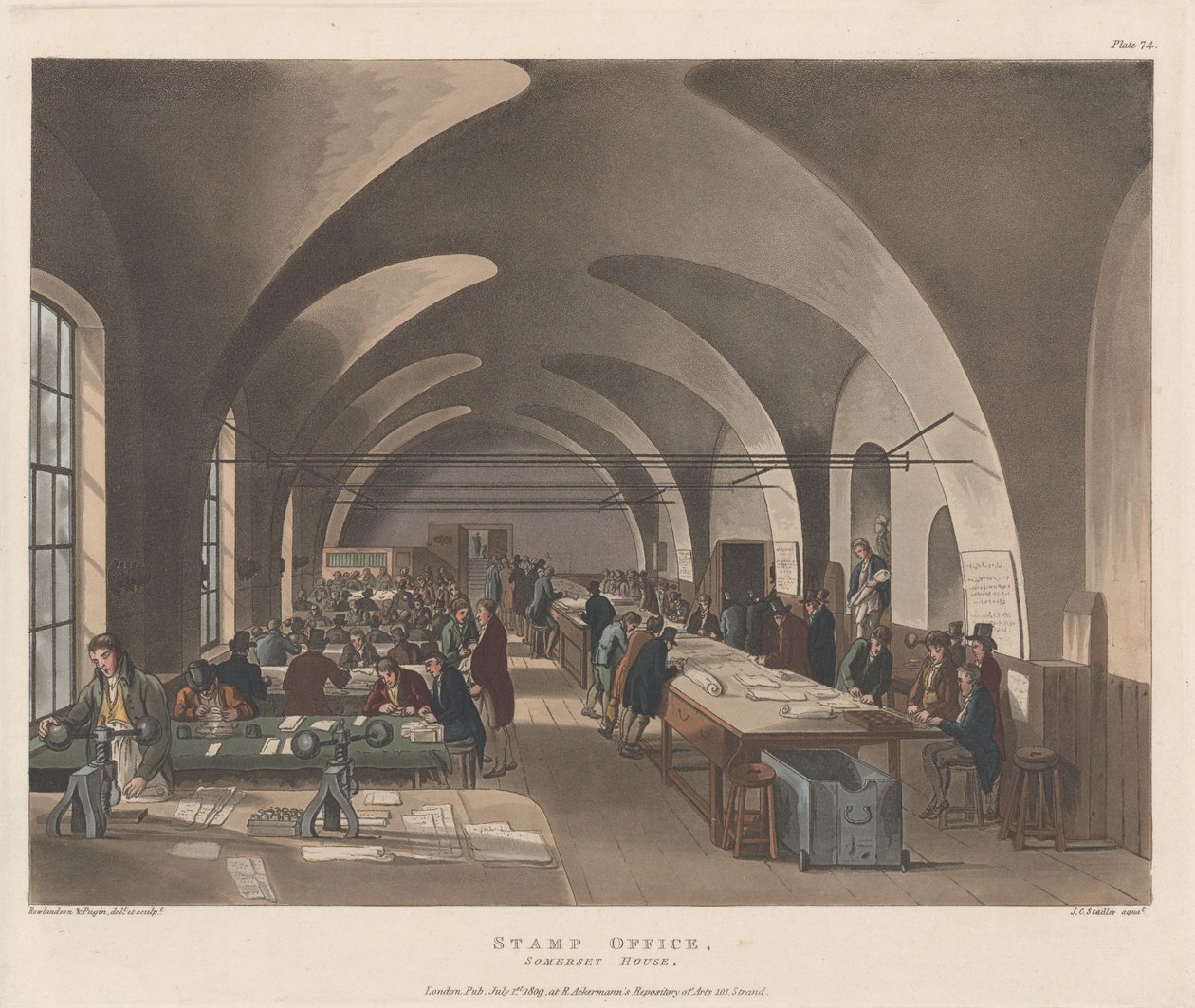 Stamp Office, Somerset House, 1 de julho de 1809., 1 de julho de 1809. de Joseph Constantine Stadler