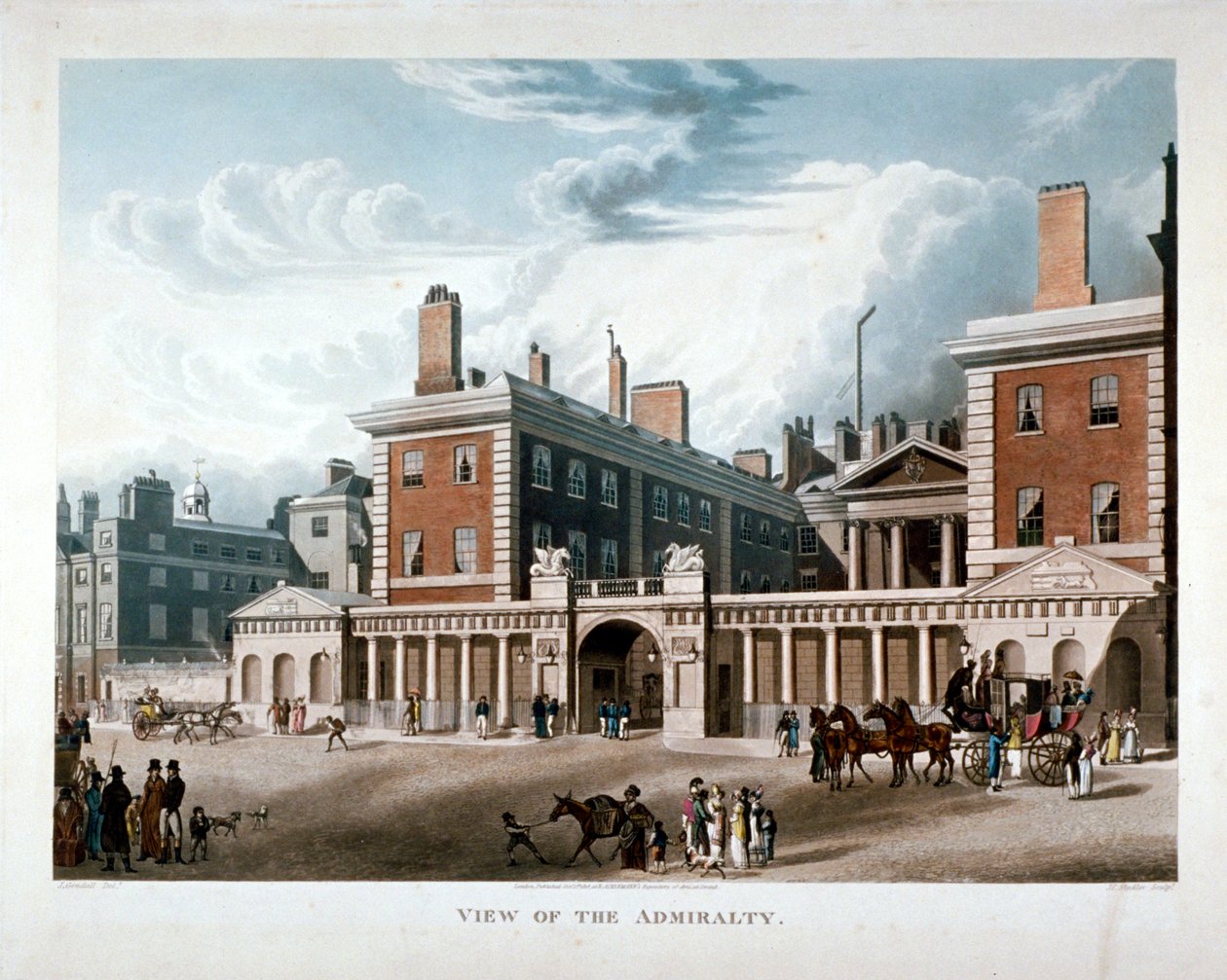 The Admiralty, Whitehall, Westminster, Londres, 1818 de Joseph Constantine Stadler
