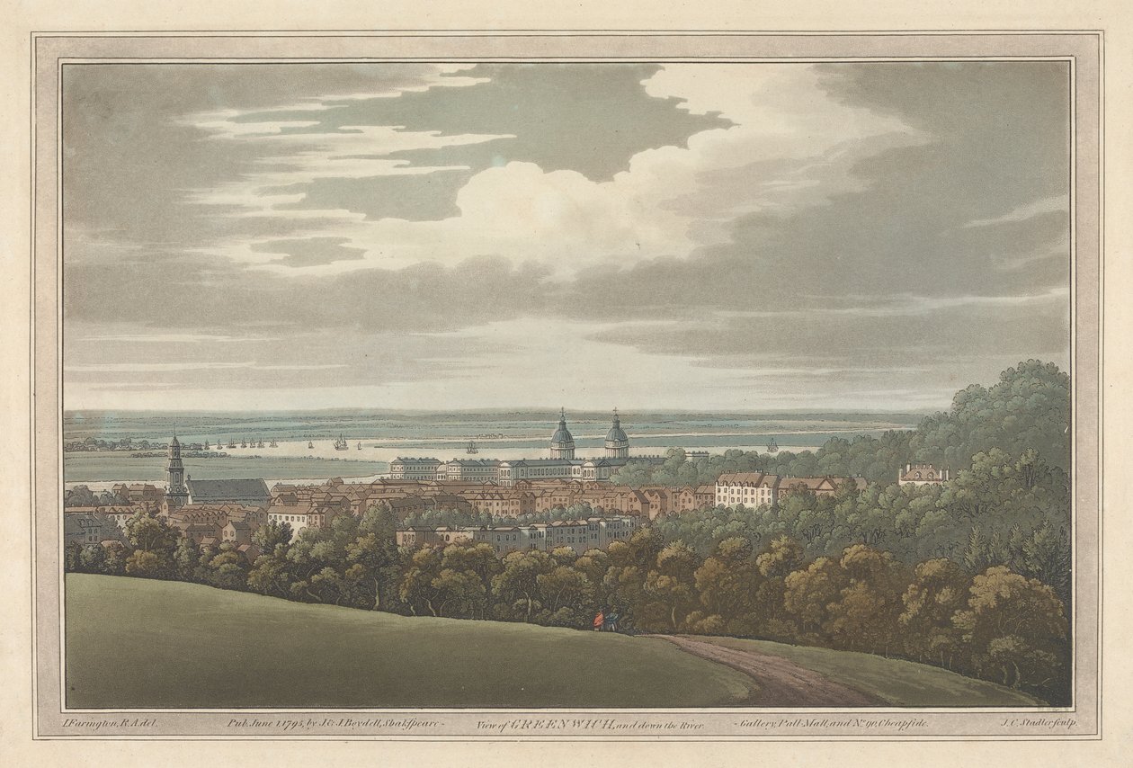Vista de Greenwich e rio abaixo de Joseph Constantine Stadler