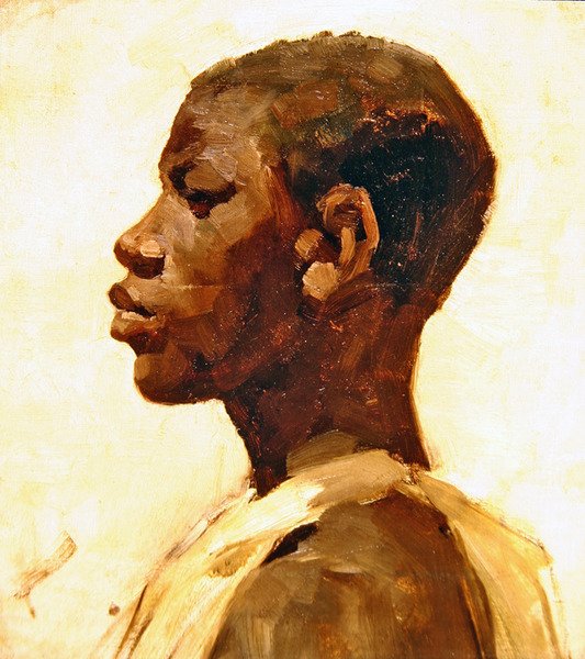 Cabeça de um negro (óleo sobre tela) de Joseph Crawhall