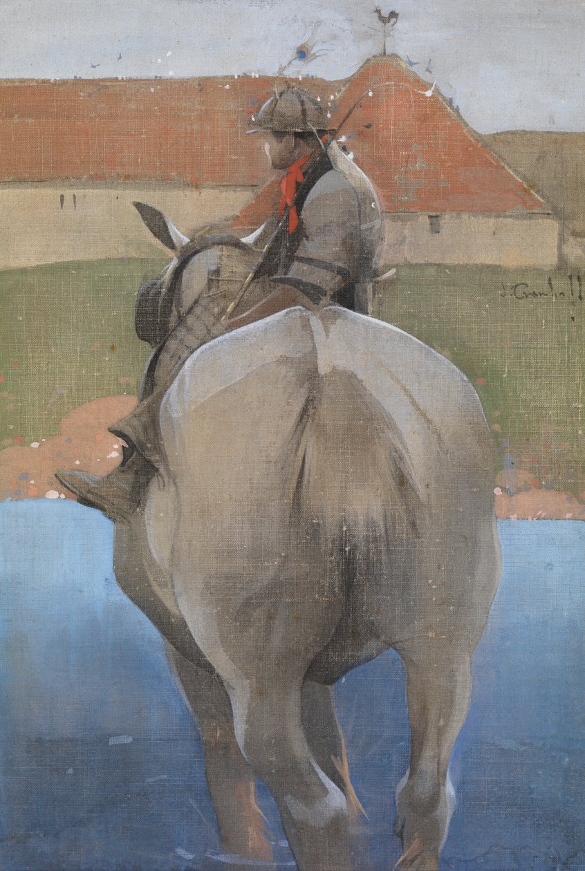 O rapaz do agricultor (guache sobre linho) de Joseph Crawhall