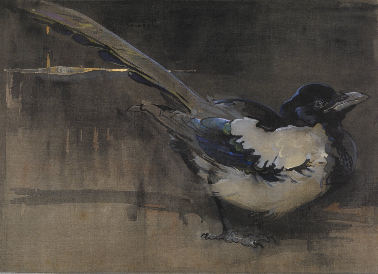 A pega (guache sobre linho) de Joseph Crawhall