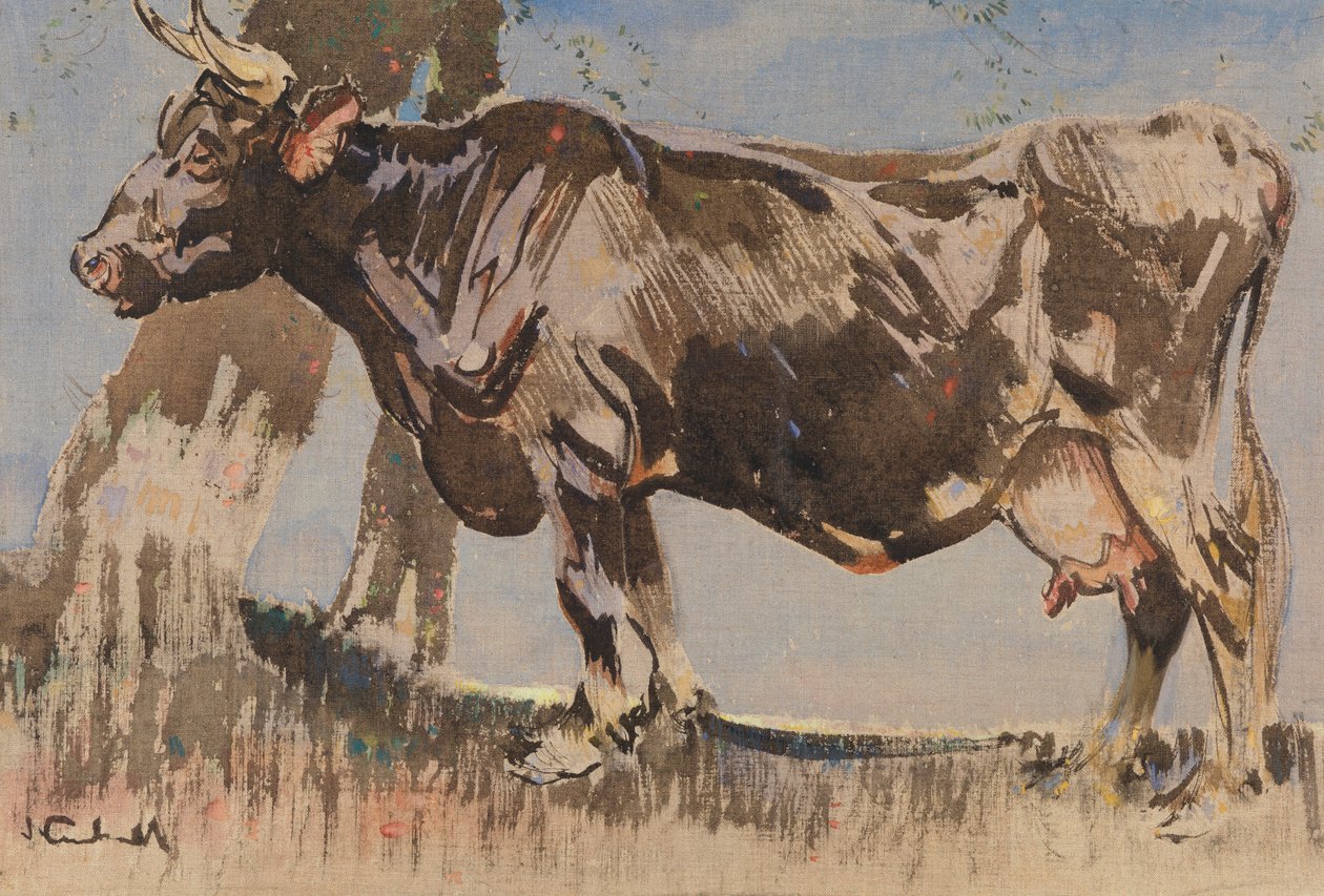 A Vaca Velha (guache sobre linho) de Joseph Crawhall