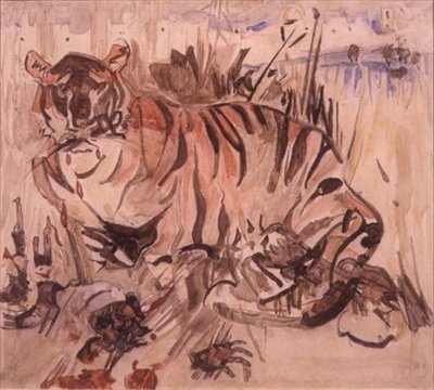 Tigre (aquarela sobre papel) de Joseph Crawhall