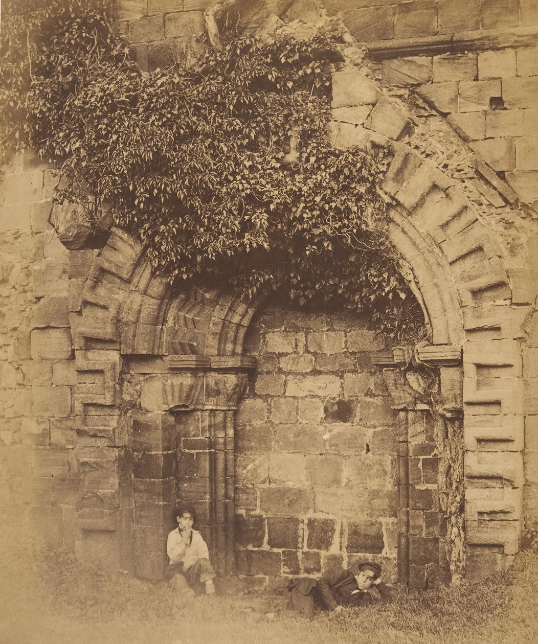 Abadia de Kirkstall. Entrada da Zona Norte, década de 1850. de Joseph Cundall