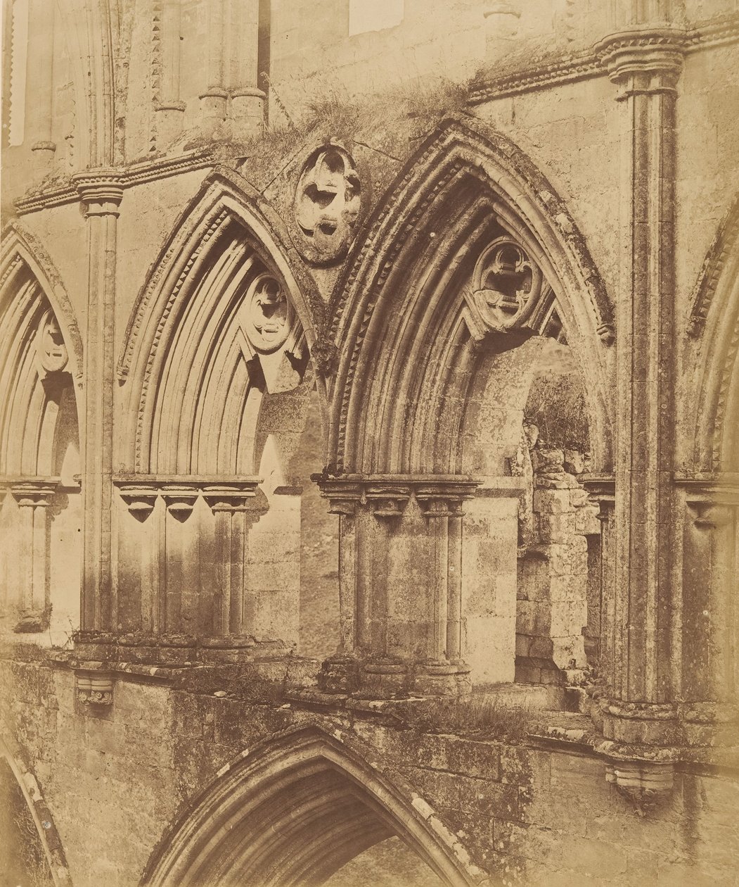 Abadia de Rievaulx. Os Arcos do Trifório, 1850 de Joseph Cundall