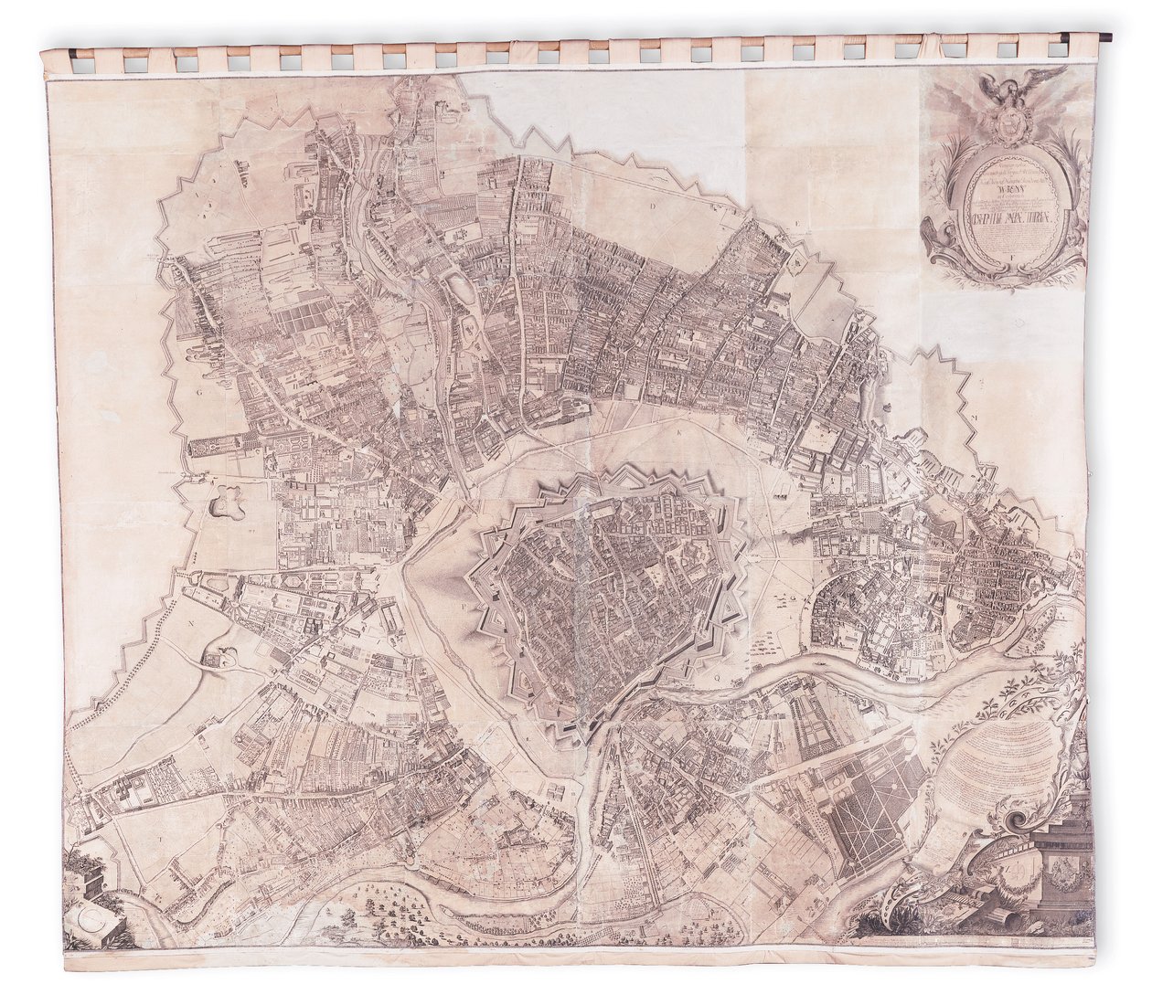 Mapa da parede de Viena, 1776 ou 77 de Joseph Daniel Huber