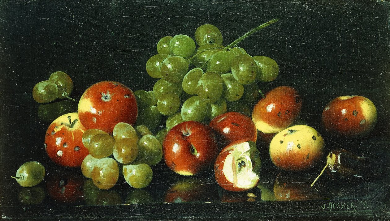 Ainda vida com Crabapples e uvas, de Joseph Decker