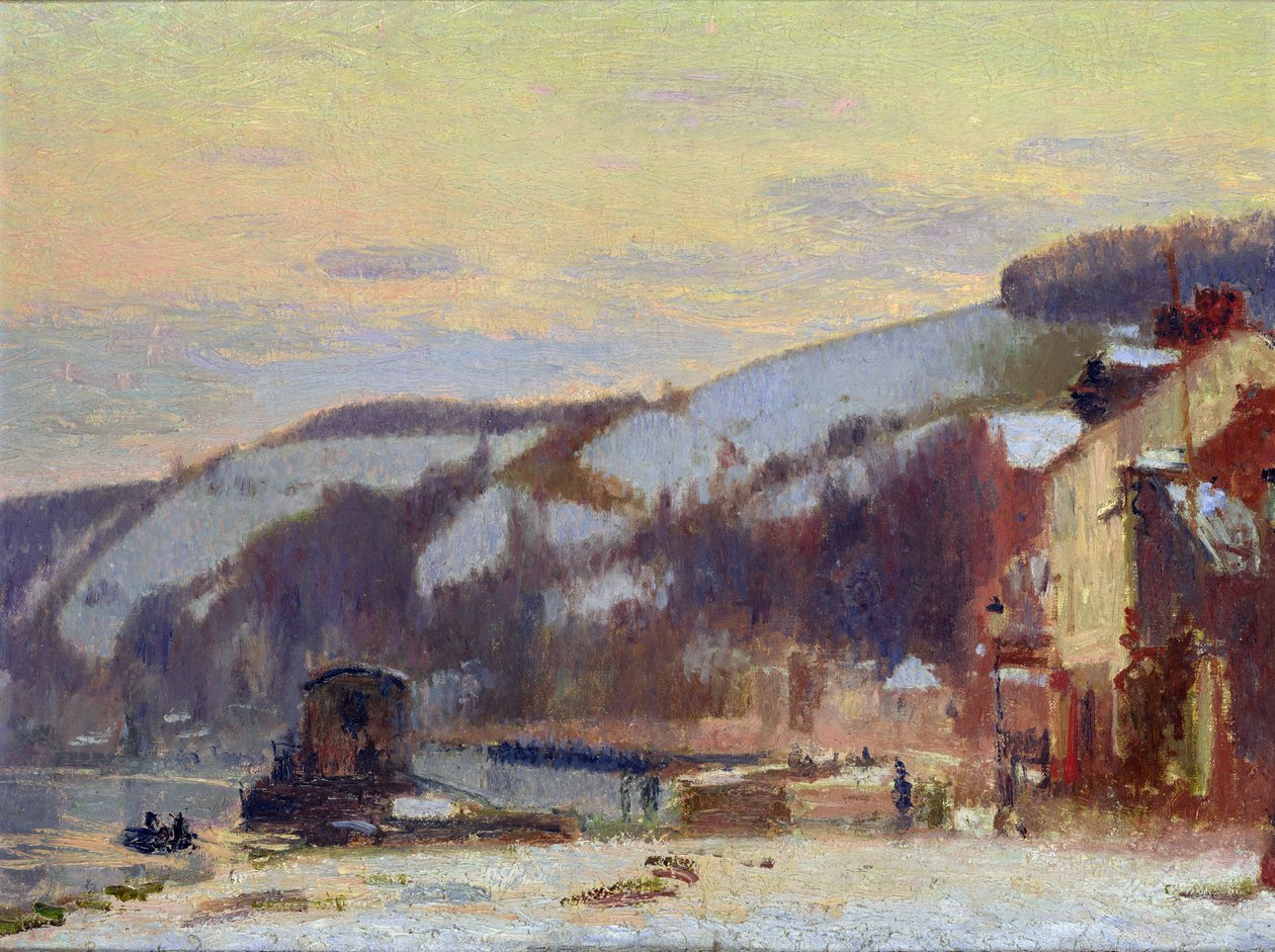 Encosta, em, Croisset, sob, neve de Joseph Delattre