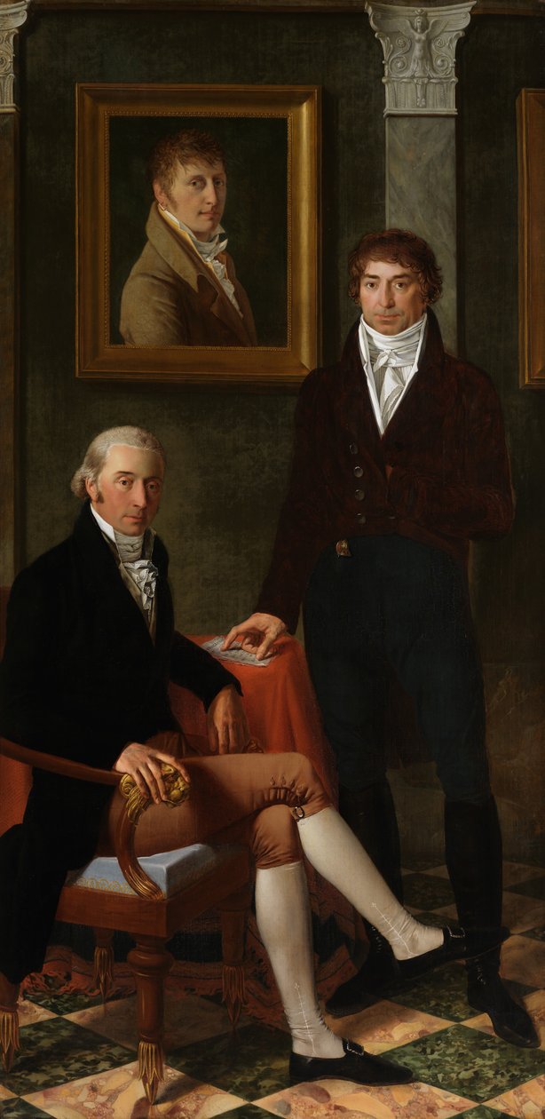 Retrato de amizade dos artistas François Wynckelman, François van der Donckt e Joseph Odevaere (óleo sobre tela) de Joseph Denis Odevaere