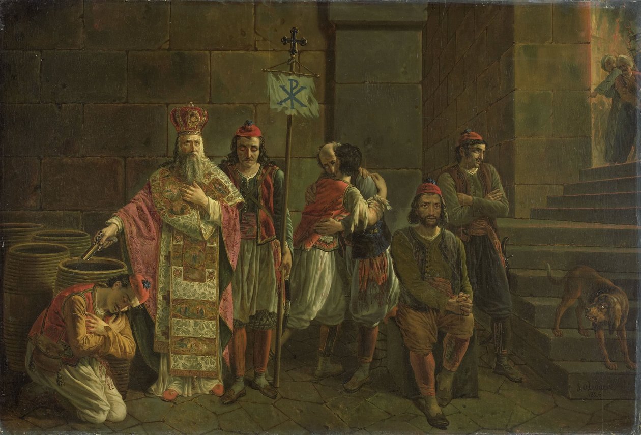 Os Últimos Defensores de Missolonghi, 22 de abril de 1826: um episódio da Guerra da Independência Grega de Joseph Denis Odevaere