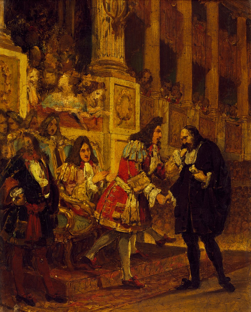 Pierre Corneille a ser recebido por Grand Conde de Joseph Desire Court