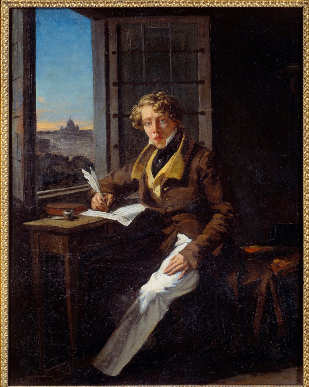 Retrato do compositor Victor Rifus (1798-1838) Pintura de Joseph Court (1797-1865) 1822 Sol. 0,46x0,37 m Rouen, musee des Beaux Arts de Joseph Desire Court