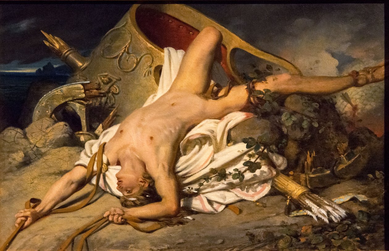 A morte de Hipólito, 1825. de Joseph Desire Court