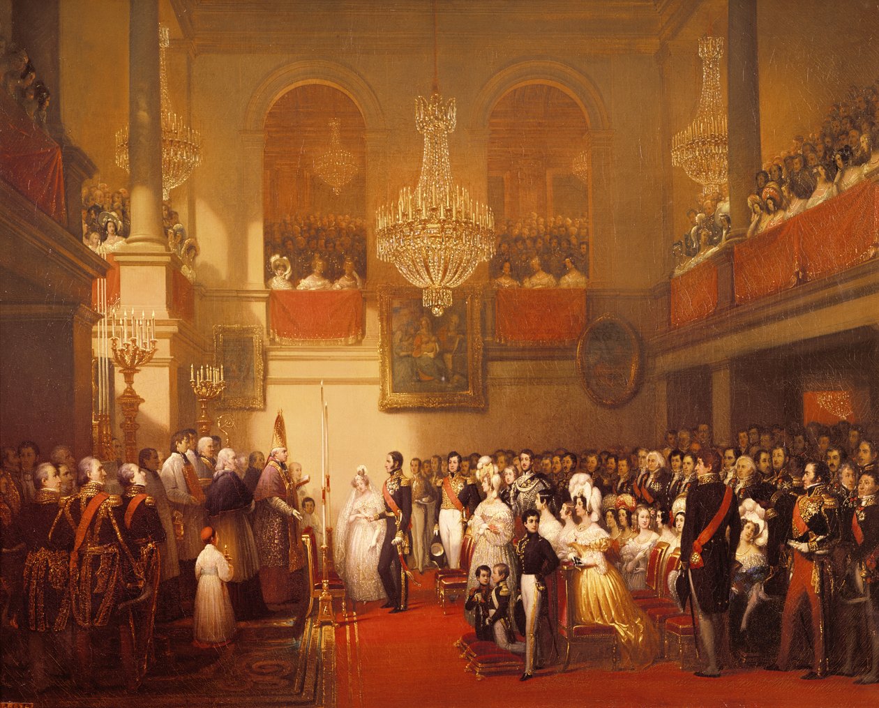 Casamento de Leopold I (1790-1865) à Princesa Louise de Orleans (1812-1850) em Compiegne, 9 de abril de 1832 de Joseph Desire Court