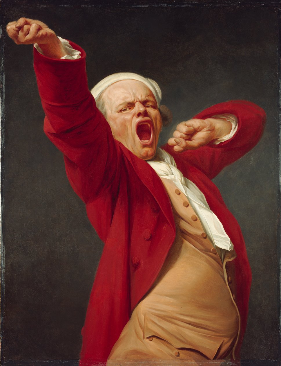 Auto-retrato, bocejando de Joseph Ducreux