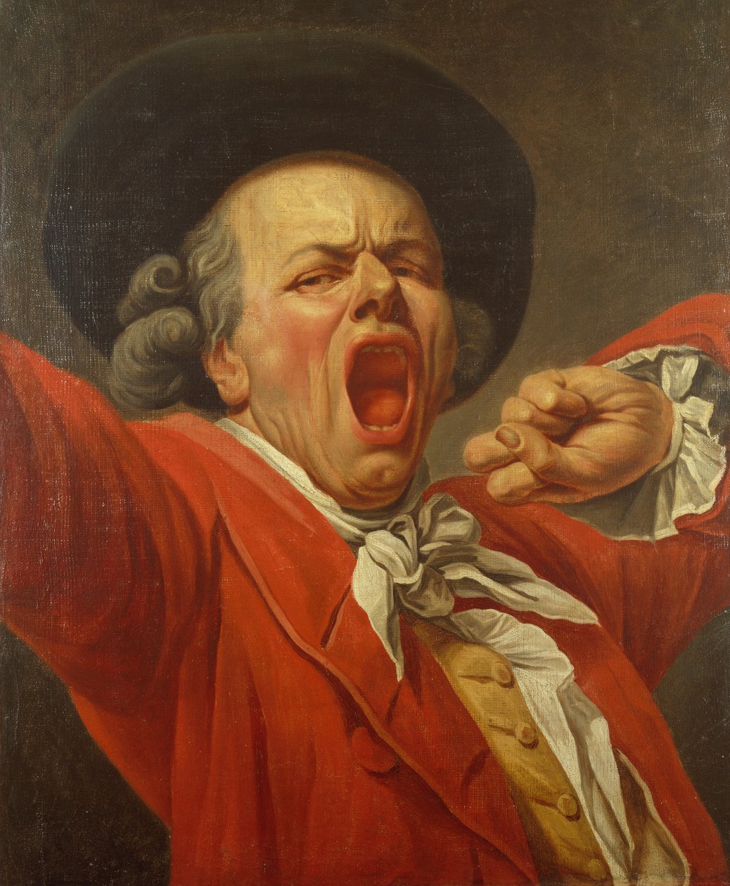 Auto-retrato como um homem bocejo de Joseph Ducreux