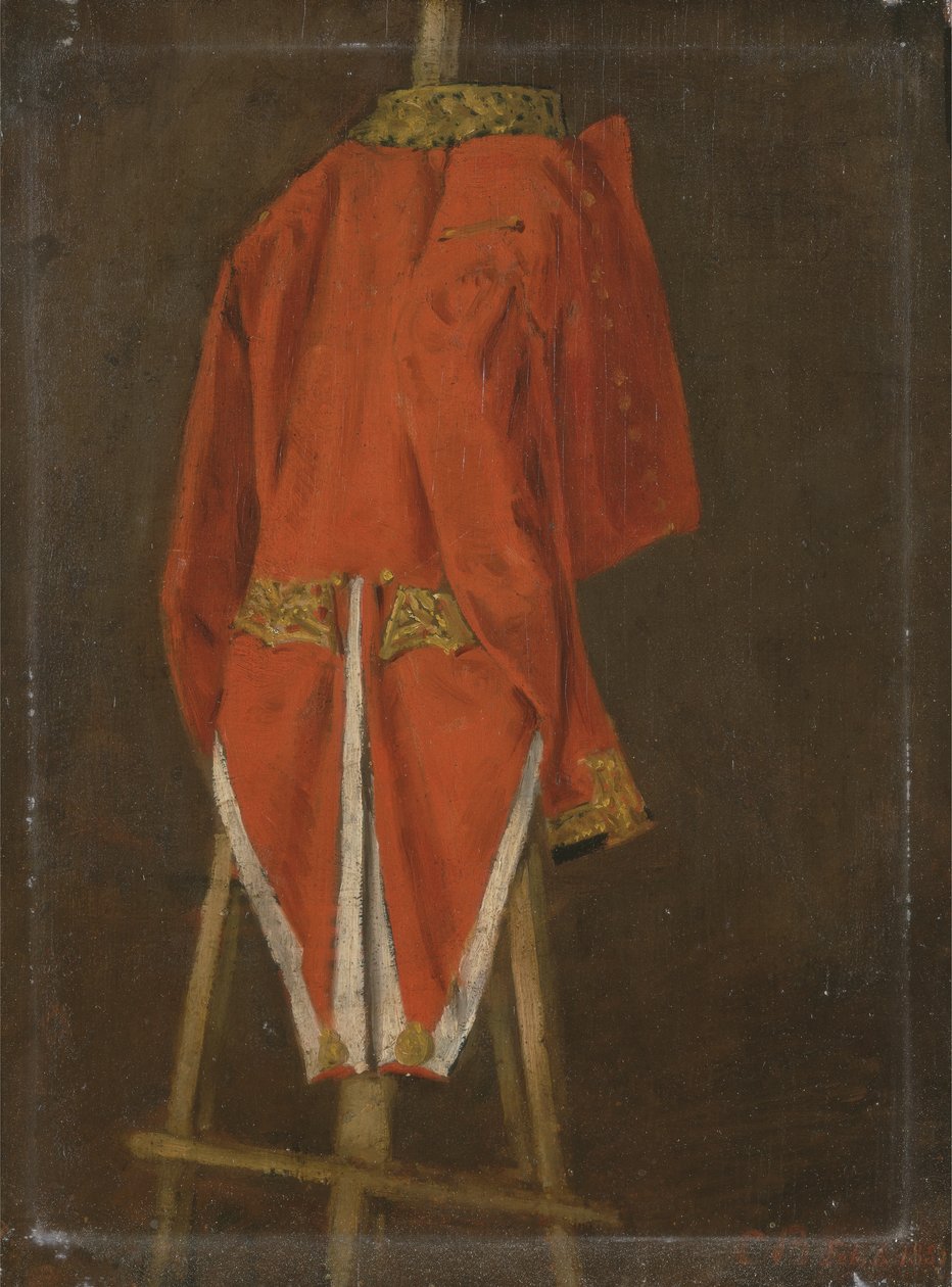 Estudo de um casaco pertencente a John Fane (1784-1859) 11º Conde de Westmorland (óleo no painel) de Joseph Edgar Boehm