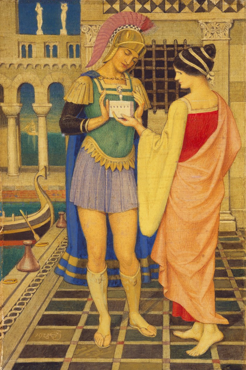 Um gladiador romano e sua senhora de Joseph Edward Southall