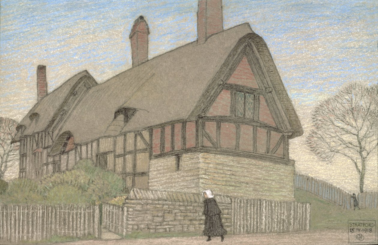 Casa de Anne Hathaway, 1918 (pastel sobre papel) de Joseph Edward Southall