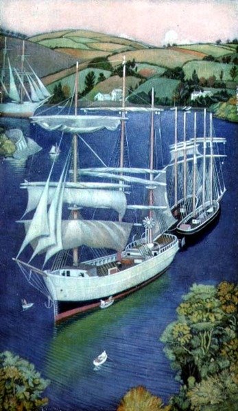 Brilhos em Fowey, Cornwall de Joseph Edward Southall