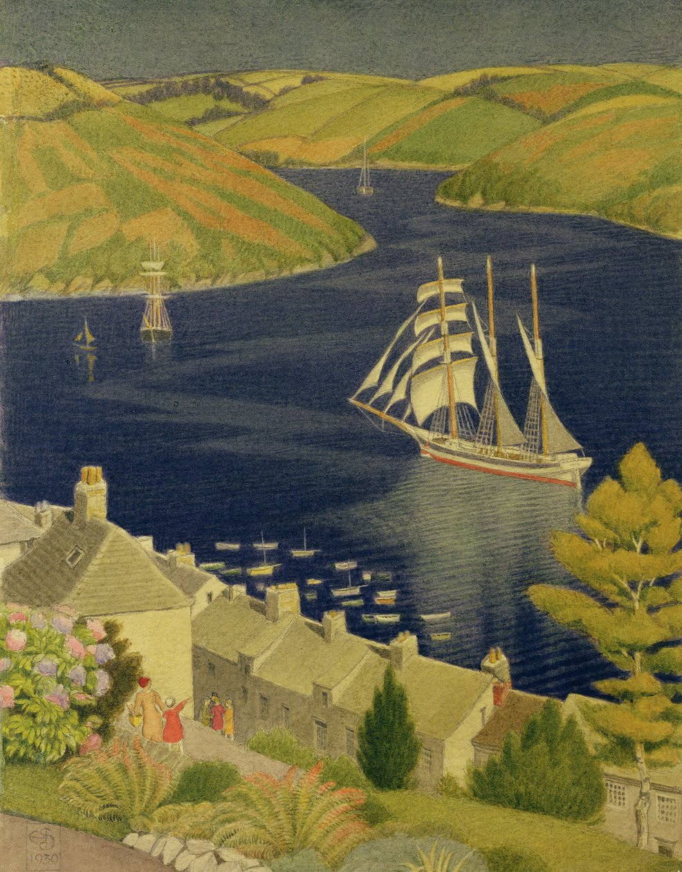 Porto de Cornwall, 1930 de Joseph Edward Southall