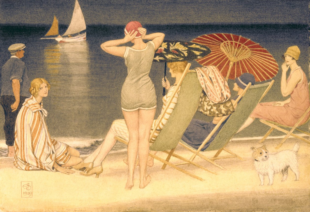 Guarda-sóis, 1929 (wc no papel) de Joseph Edward Southall