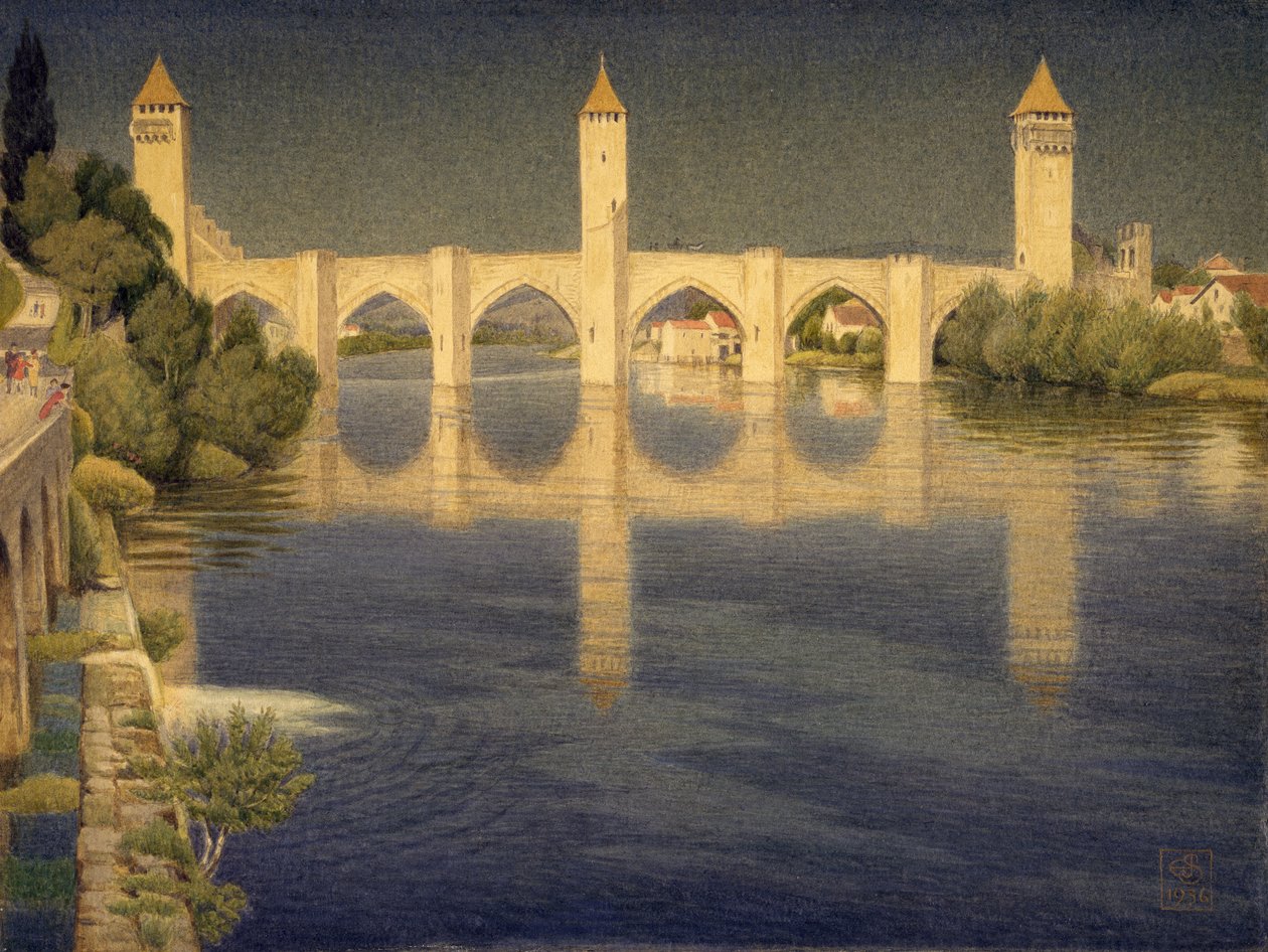 Pont Valentre, Cahors, South Side de Joseph Edward Southall