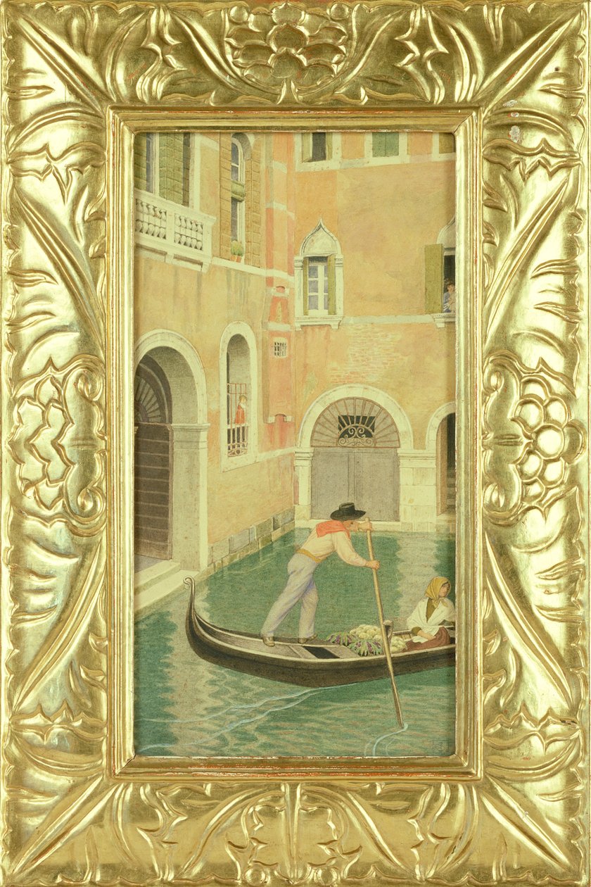 Rio della Guerra, Veneza, 1921 (wc ou têmpera sobre lápis no cartão) de Joseph Edward Southall