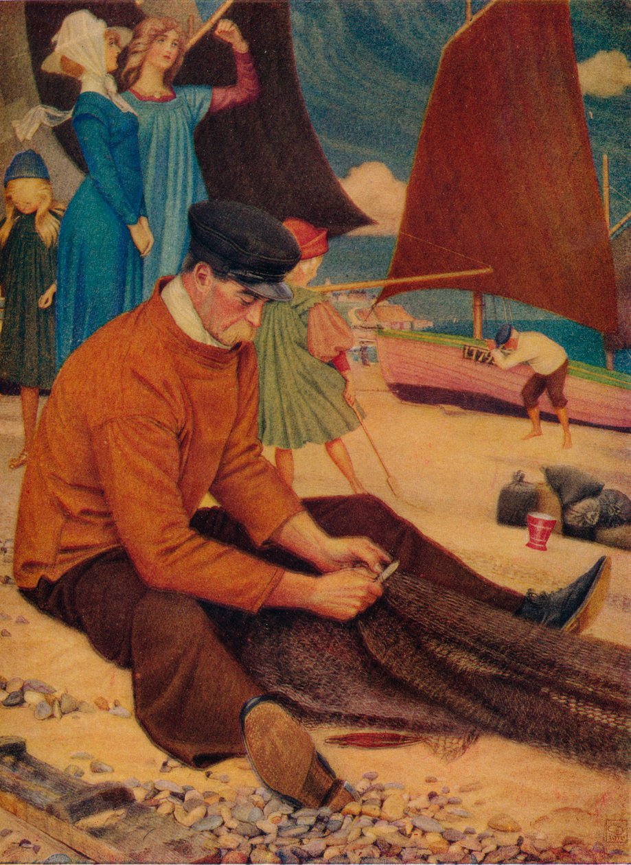 A praia, 1910 de Joseph Edward Southall