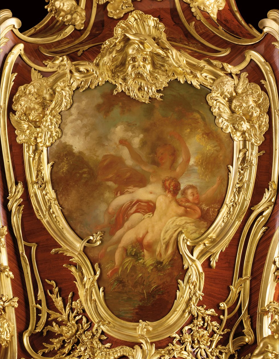 Detalhe de uma serre-bijoux decorada de Joseph Emmanuel Zwiener