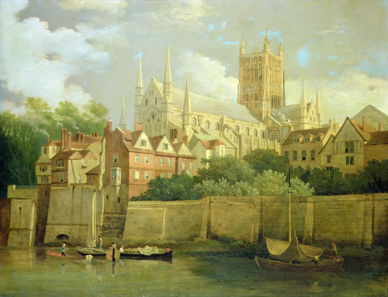 Uma Vista da Catedral de Worcester a partir do Sudoeste de Joseph Farington